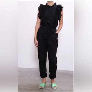 Apiece Apart Limon Eyelet Jumpsuit Black Size 4